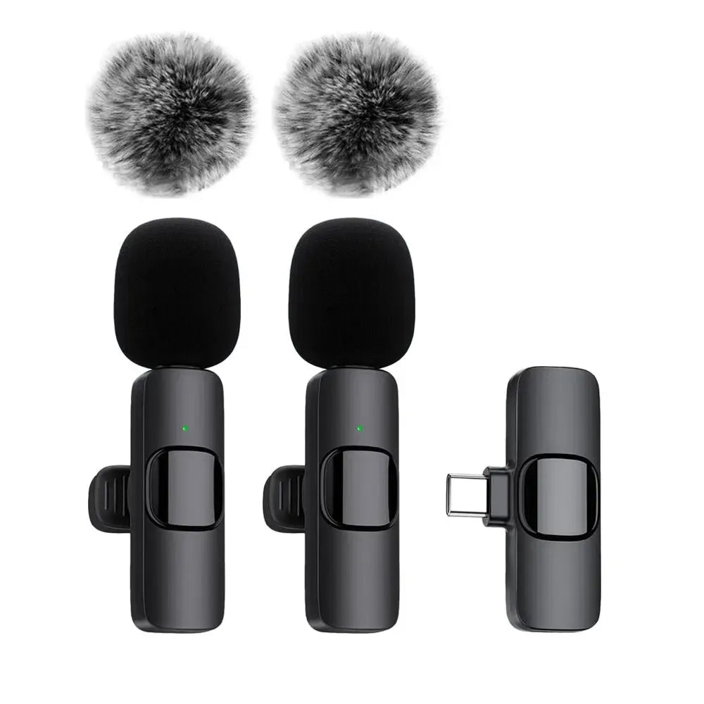K60 NEW Wireless Lavalier Microphone Audio Video Recording Mini Mic for Iphone Android Laptop Gaming Mobile Phone Microphone