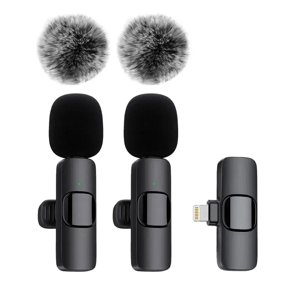 K60 NEW Wireless Lavalier Microphone Audio Video Recording Mini Mic for Iphone Android Laptop Gaming Mobile Phone Microphone