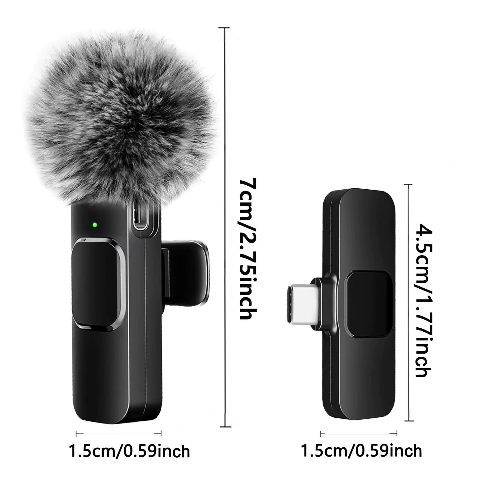 K60 NEW Wireless Lavalier Microphone Audio Video Recording Mini Mic for Iphone Android Laptop Gaming Mobile Phone Microphone
