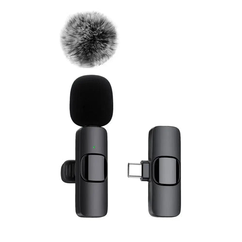 K60 NEW Wireless Lavalier Microphone Audio Video Recording Mini Mic for Iphone Android Laptop Gaming Mobile Phone Microphone